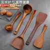 Espátula de Madera para Cocina Casera, Utensilio de Madera Antiadherente, Espátula de Madera Resistente a Altas Temperaturas