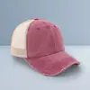 Gorra de Béisbol Lavada con Efecto Desgastado de Nuevo Estilo con Logo Personalizado, Gorra de Malla con Corte para Cola de Caballo de Verano, Gorra Casual para el Sol al Aire Libre