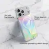 Adecuado para funda de iPhone 17 con chapado de colores y patrón de diamantes, funda magnética transparente con patrón geométrico para iPhone 17 Pro Max