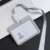 Juego de tarjetas de permiso de trabajo cuerda para colgar juego de tarjetas de trabajo cuerda larga juego de tarjetas de estudiante juego de tarjetas de autobús tarjeta escolar transparente de doble cara tarjeta de comida
