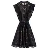 Yang Xiaojuan 2026 Primavera/Verão Estilo Francês Renda Solúvel em Água Crochê de Folhas Vestido Romântico com Mangas Volumosas Roupas Femininas