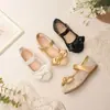 Zapatos de Princesa de Malla Transpirable para Niñas para Salidas de Primavera y Verano, Zapatos Mary Jane con Velcros y Moño