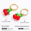 Pendientes Europeos y Americanos de Acero Inoxidable y Vidrio para Hacer Tú Mismo Pendientes de Frutas Pastorales Pendientes para Mujer Color Dorado Verdadero 18k Pendientes de Conservación de Color
