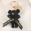 Pingente Chaveiro Criativo Urso Amoroso Urso Desenho Animado Fofo com Laço Boneco Urso Decoração de Sala de Estar Quarto Decoração de Bolsa