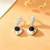 Brincos Longos Pingente Gota d'Água de Amazonita para Mulheres Design de Nicho Brincos Fashion com Personalidade Temperamento Elegante Sensação Cool e Distante Brincos de Tarraxa para Mulheres