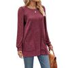 Comercio exterior transfronterizo europeo y americano 2023 Amazon otoño e invierno Nuevo Top de bolsillo holgado casual camiseta de manga abullonada para mujer