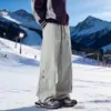 Calças Harkhanbei Outono e Inverno para Montanhismo e Esqui ao Ar Livre, Estilo Casal, Marca de Moda High Street, Estilo Ins, Calças Casuais com Forro de Fleece