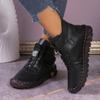 Comércio Exterior Transfronteiriço Tamanho Grande Sapatos Femininos Botas Curtas Forradas com Lã Sapatos Femininos de Borracha de Sola Macia Sapatilhas 2024 Inverno Novas Botas de Algodão