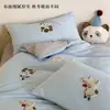 Roupa de Cama Divertida Infantil Algodão de Fibra Longa Escovado Conjunto de Três ou Quatro Peças Outono e Inverno Quente Conjunto 100% Algodão Roupa de Cama 1,2m Não Esfria na Pele