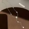Cadena de Plata Starfall Colgante Estrella con Borla de Circonita Cúbica Cadena para Clavícula Simple y Moderna Joyería Versátil Exquisita Venta al por Mayor
