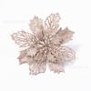 Navidad Calado Doble Capa Flor de Pascua Plástico Flor Artificial Accesorios Decoración Árbol de Navidad Flores Arreglo de Atmósfera Mayoreo
