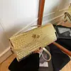 Bolsa feminina de trama, bolsa baguette, bolsa de noite, bolsa sanfona, bolsa de mão da moda, bolsa de ombro, bolsa transversal, bolsa transversal estilosa