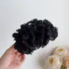 Popular pinza para el pelo de tela esponjosa con encaje de estrellas y lazo de gasa de burbujas, pinza de garra extragrande para recogidos en la parte posterior de la cabeza