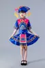 3 de março crianças Zhuang Dulong Dongxiang Buyi Bai Tujia traje de performance Manchu Marrom