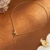 Corrente clavícula universal de aço titânio 45cm, corrente ajustável, colar de aço inoxidável, joias DIY de silicone, acessórios de pingente de contas