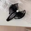 Pinza para el Cabello Elegante de Organza con Lazo, Perla y Pedrería, Dulce de Gama Alta para la Parte Trasera de la Cabeza, Accesorio para el Cabello Lateral