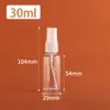 Botella de Spray de Alcohol Transparente al por Mayor 30ml Botella Rellenable de 50ml Botella con Atomizador de Presión de 100ml Botella de Plástico PET