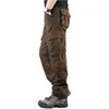 Overol Multibolsillos para Hombre de Exterior Resistente al Desgaste Algodón Puro Casual Ropa de Trabajo Pantalones Juventud Protección Laboral Holgado Tallas Grandes