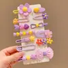 Presilhas de Cabelo Coloridas Dopamina para Crianças, Grampos para Franja de Princesa, Presilhas de Cabelo com Flores para Meninas, Acessórios de Cabelo para Bebês
