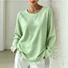 Sudadera Casual de Manga Larga para Mujer, Color Suave, Holgada, Cuello Redondo, Otoño e Invierno, Transfronteriza Europea y Americana, 2026