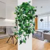 Colgante de pared de planta verde artificial Amazon transfronterizo decoración del hogar planta verde falsa pothos adorno de hoja de vid planta artificial
