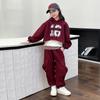 Conjunto esportivo feminino primavera e outono estilo ocidental roupas infantis da moda conjunto casual de três peças com capuz estilo coreano para meninas
