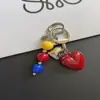 Cadena para Teléfono Estilo Ins Japonés y Coreano Colgante para Teléfono Forma de Corazón Accesorios de Cuentas de Colores Llavero Joyería Nuevo Modelo D