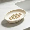 Saboneteira de silicone, porta-sabonete doméstico, suporte de sabonete para banheiro com drenagem, adequado para dormitórios estudantis, estilo luxo leve