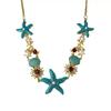 Collar de Perlas con Concha de Estrella de Mar Azul Dopamina para Mujer 2025 Nuevo Collar de Lujo Accesible de Gama Alta Nicho Costero