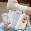 Calcetines Cálidos de Dibujos Animados de Media Pantorrilla para Casa Engrosados de Mink Cálidos Lindos Otoño e Invierno Forrados de Felpa para el Suelo Gruesos Calcetines para Dormir