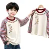 Camiseta de Manga Larga Raglán de Felpa para Niños Primavera Otoño Invierno Elegante para Niños Capa Base Versátil Top de Capa Base Cálido para Niños