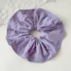 Goma de pelo prensada de color crema, versión grande y ancha, nueva, para mujeres con cabello grueso, accesorio para el pelo tipo scrunchie con volantes