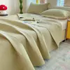 Cubrecama/Manta de cama/Sábana de cama de algodón puro de alta densidad, color sólido, lavado a la arena, multifuncional, nuevo, envío comprimido