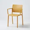 Silla Nórdica de Plástico con Respaldo Silla Gruesa para Mesa de Comedor Silla Simple para Escritorio Apilable para Hogar Apartamento Pequeño Silla de Comedor