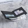 Billetera Nueva para Hombre Billetera Corta para Hombre Moda Casual Patrón Lichi Billetera Suave Multitarjeta Gran Capacidad Billetera Pequeña