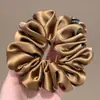 Elástico de Cabelo Versátil Plissado de Cetim Estilo Francês, Elástico de Cabelo Simples e Elegante Estilo Ins, Acessório de Cabelo Scrunchie