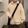 Suéter de Punto Versátil de Media Cremallera y Cuello Alto para Hombre Estilo Perezoso de Gama Alta Otoño/Invierno Holgado Directo de Fábrica