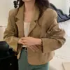 Estilo retro francés, simple y versátil, con un cuello de traje único y frente abotonado
