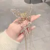 Super Fada Borboleta Franja Pérola Strass Presilha Presilha Tubarão Meio Presilha de Cabeça de Menina Presilha Agarradora Versátil Agarrador de Cabelo