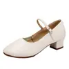Zapatos de Baile Plateados de Piel Suave y Suela Blanda para Adulto Tacón Medio Zapatos de Baile Cuadrado para Mujer Zapatos de Baile Rojos para Mujer Zapatos de Baile de Salón para Mamá
