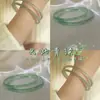 Pulsera Jingle de Calcedonia Azul Hielo Azul Petróleo Montaña Lejana Dai Pulsera Muy Fina Ágata Pulsera de Jade Fino para Niñas