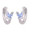 Aretes de Mariposa Azules para Mujer, Lujo Ligero, Aros de Resina de Gama Alta, Accesorios para Orejas de Animales de Moda y Versátiles, Venta al por Mayor