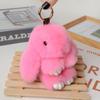 Brinquedo de Pelúcia Coelho de Orelhas Caídas Imitação de Pelo de Coelho Rex Pingente Presente de Aniversário Pingente para Bolsa Pingente para Chave