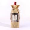 Bolsa para botellas de vino con ventana y boca de viga, creativa, de lino, para embalaje de vino tinto, bolsa de arpillera para regalo, bolsa de almacenamiento con logotipo impreso