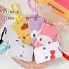 Portatarjetas push-and-pull con estampado de dibujos animados lindos en colores de caramelo para tarjetas de estudiante del campus, tarjetas de acceso y funda protectora para cordón de foto de ídolo