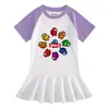 Verano 2023 Nueva Ropa Infantil Vestido de Niña de Medio Mangas de Dibujos Animados Among us Bebé Elegante Falda Plisada