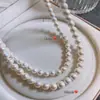 Collar de perlas pastel con cierre magnético para mujer, cadena para clavícula de alto temperamento, no se decolora, todo a juego, joyería