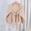 Novo Xale Listrado Preguiçoso Estilo Coreano para Mulheres, Outono/Inverno, Xale de Tricô Acrílico Clareador de Pele, Cachecol de Pescoço Longo Macio Dupla Face