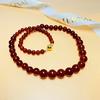 Cadena de clavícula de ágata roja natural de plata S925, collar ligero de lujo de nicho, hecho a mano, con cuentas, regalo para mujer