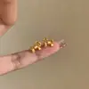 Aretes y Collares de Lazo de Pony Estilo Nuevo para Mujer, Aretes Huecos de Nicho, Joyería Dulce y Linda de Acabado Cepillado con Temperamento Exquisito